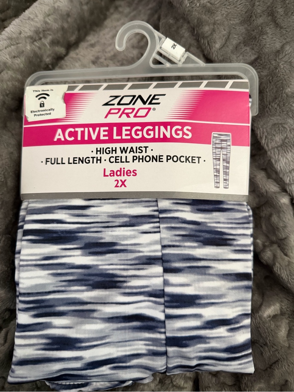 Zone Pro Active Leggings - Blue & White Pattern